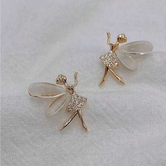 5 for $25 GOLD TONE BALARINA STUDS - Picture 2 of 5
